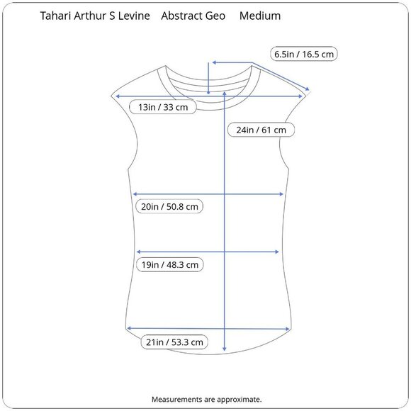 Tahari Arthur S Levine Abstract Geometric Print Blue Green Sleeveless Blouse M - Picture 15 of 16